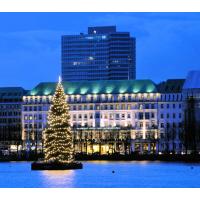 0329_127 Weihnachtstanne auf der Alster - Binnenalster - Hotel Vier Jahreszeiten Hamburg. | Adventszeit - Weihnachtsmarkt in Hamburg - VOL.1